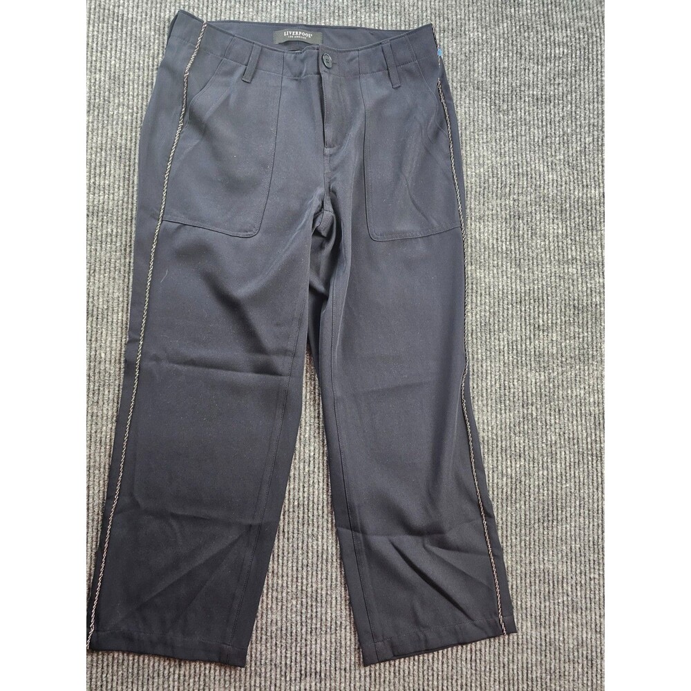 Liverpool Women’s Black Dress Pants Cropped Work Office Career Trousers 4/27